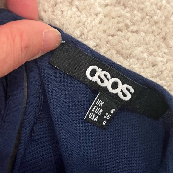 ASOS Royal Blue Size 4 V Neck Mini dress GUC - Picture 4 of 8